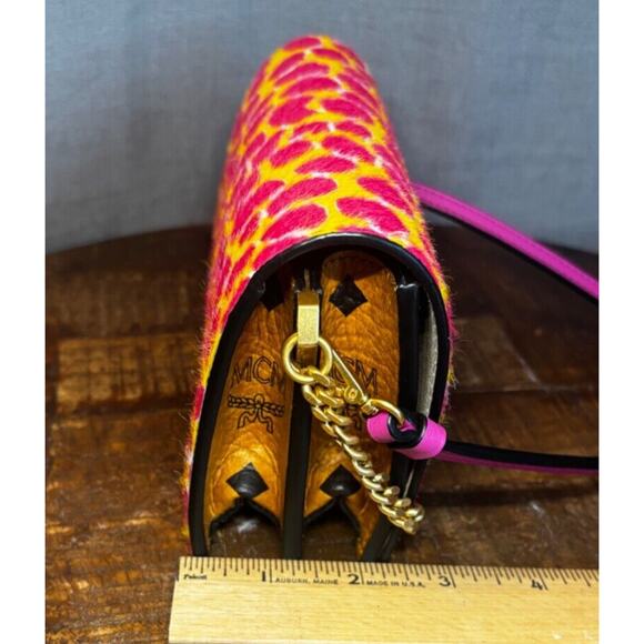 MCM Mini Visetos Calf Hair Giraffe Print Cross Body Handbag Bag Purse - Picture 7 of 8